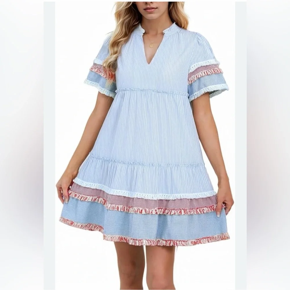 NWT TUCKERNUCK  Savannah Stripe Crawford Dress Size M - Picture 2 of 11